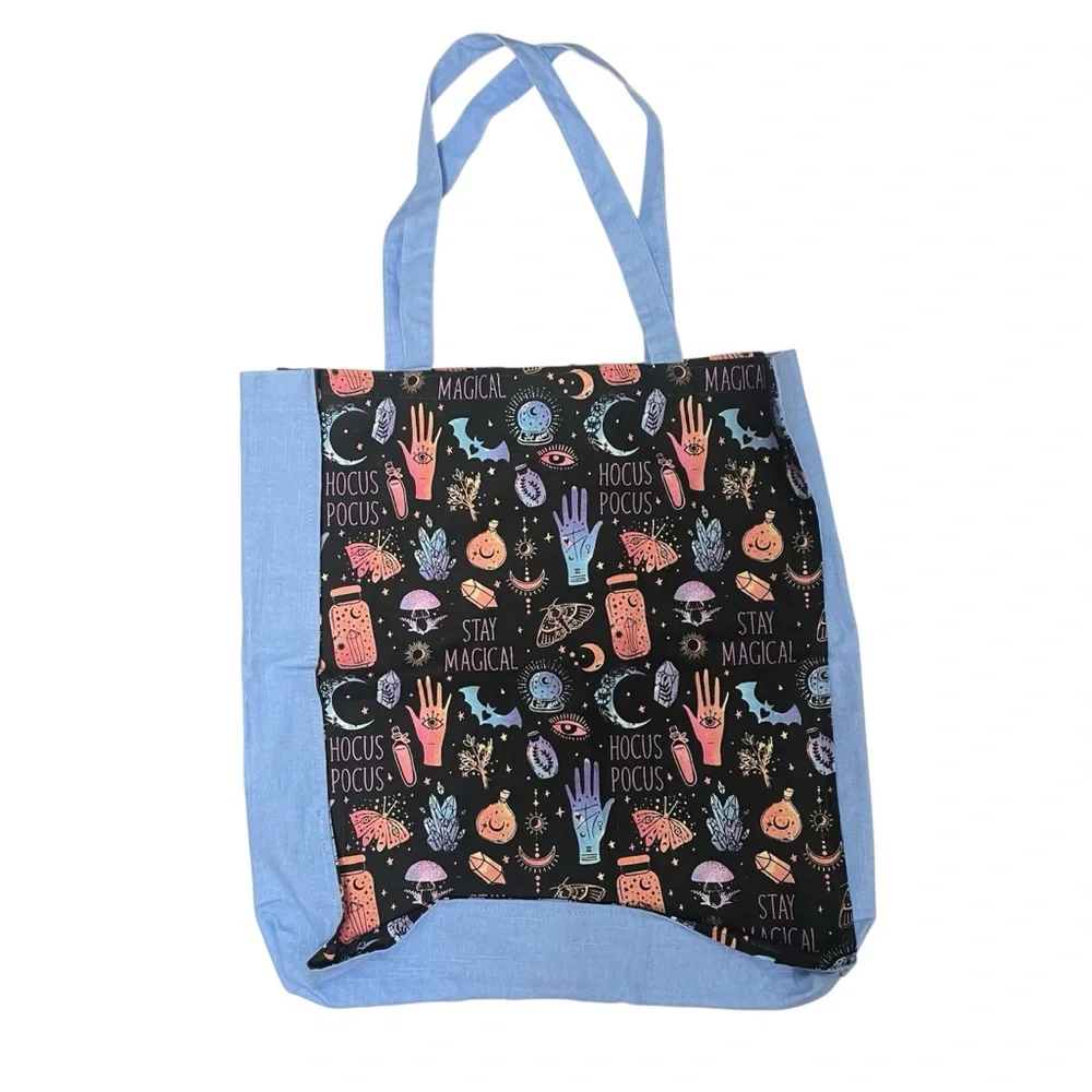 ENVOGUE Hocus Pocus Stay Magical Halloween Market Colorful Canvas Tote Bag